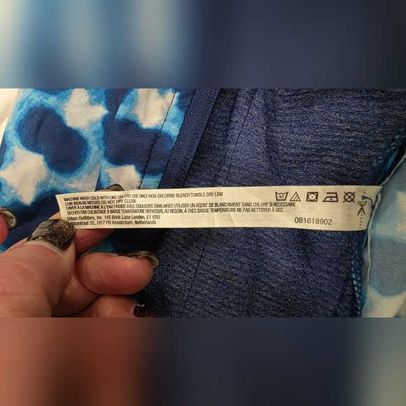 Free People Movement Blue Tie-Dye Cropped Bomber Jacket Size Small EUC - Picture 12 of 15